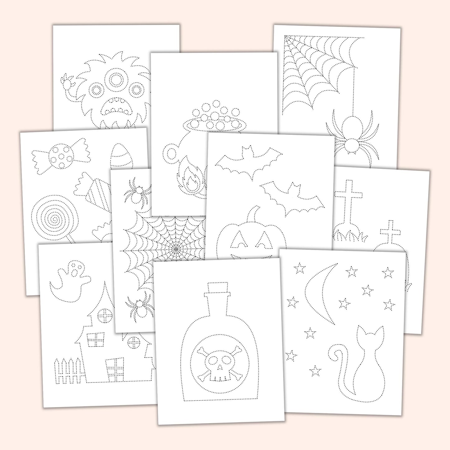 Halloween Trace & Color Sheets