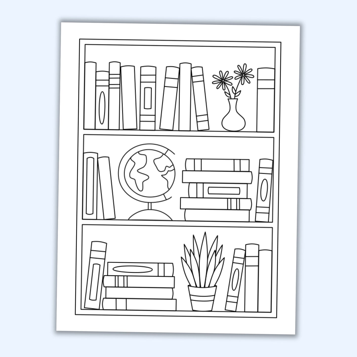 Coloring Bookshelf Reading Tracker (25 Books | 2 Designs)