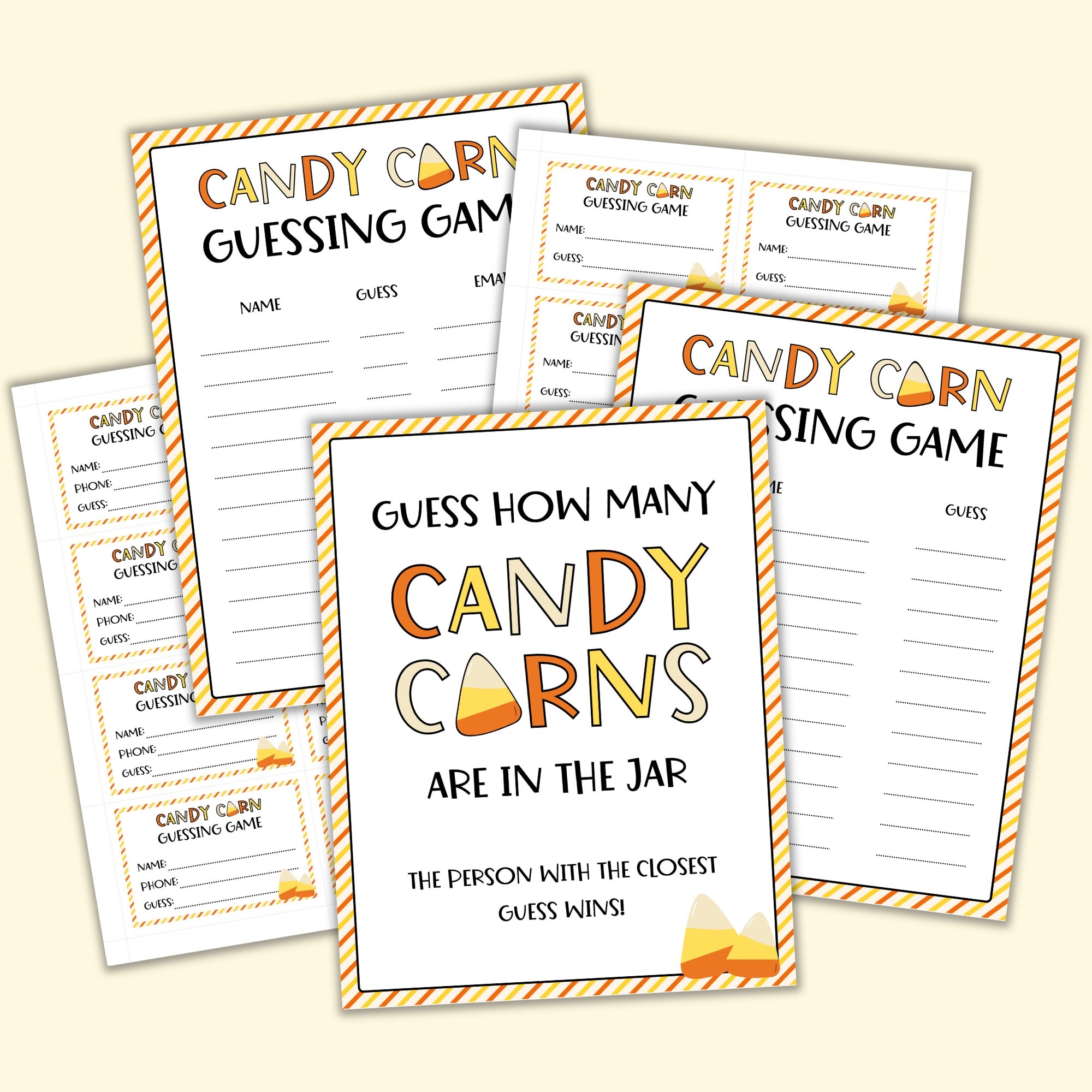 Candy Corn Guessing Game – Printables by The Craft-at-Home Family