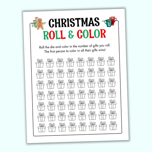 Christmas Roll & Color (2 Spelling Variants)