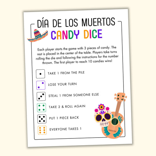 Día de Los Muertos Candy Dice