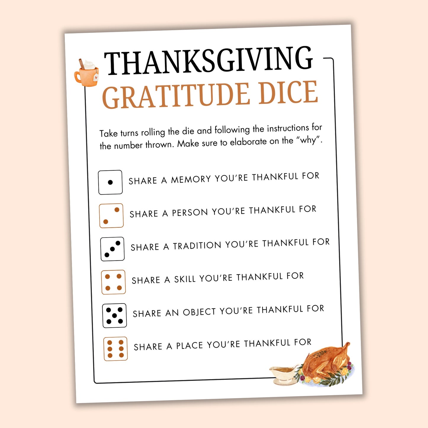 Gratitude Dice Game