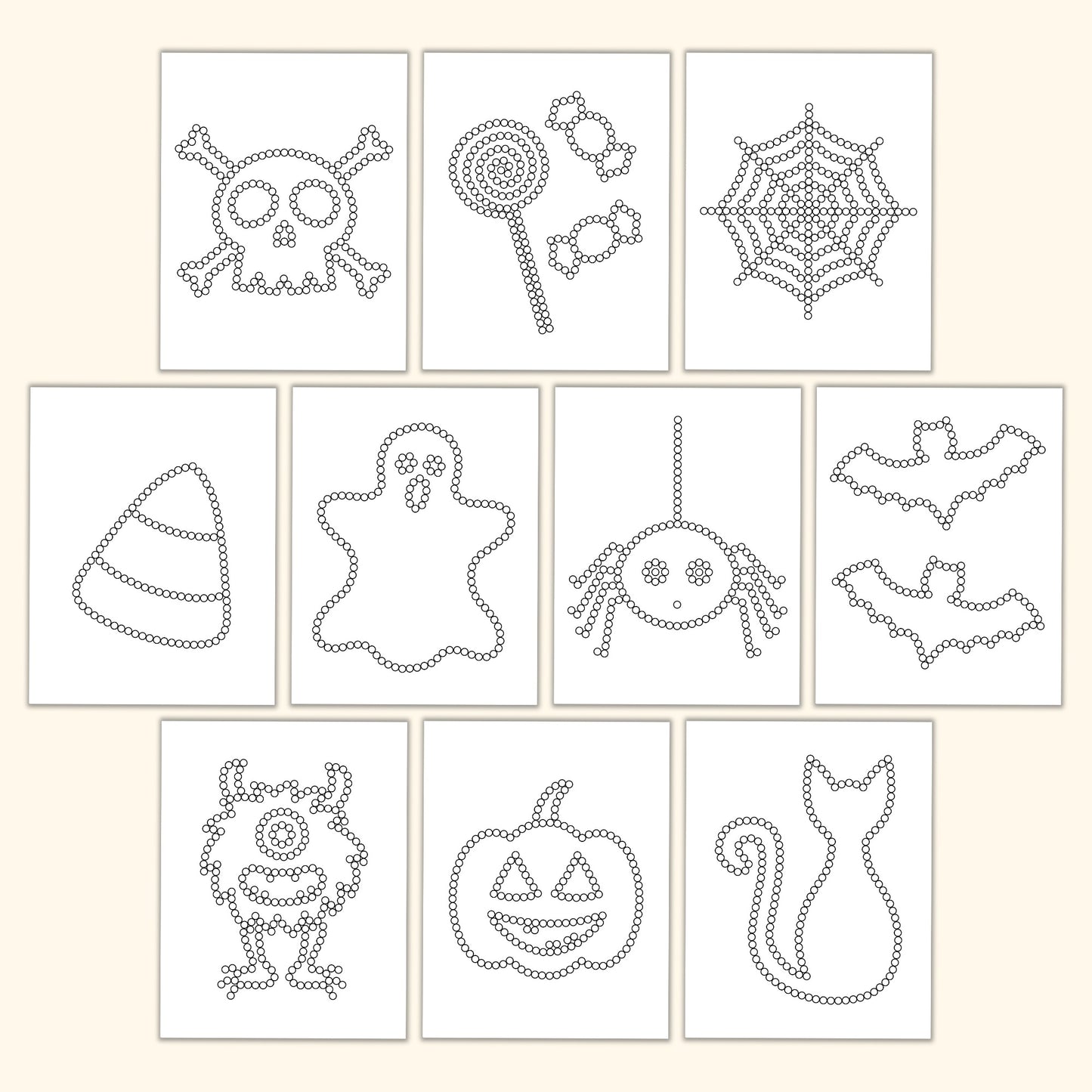Halloween Q-Tip Sheets