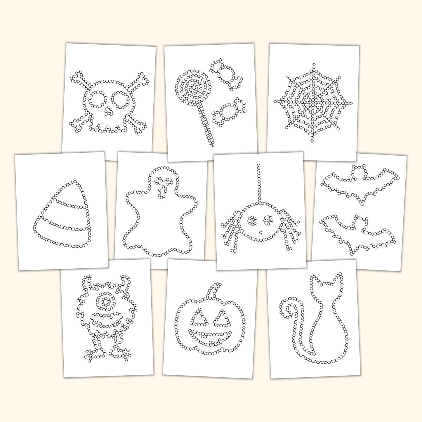 Halloween Q-Tip Sheets