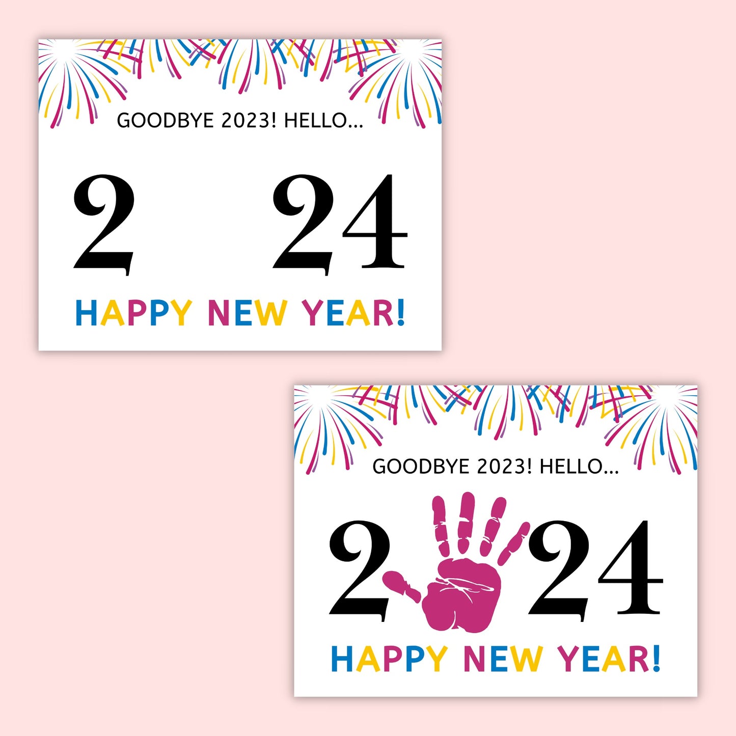 Happy New Year 2024 Handprint Art Kit