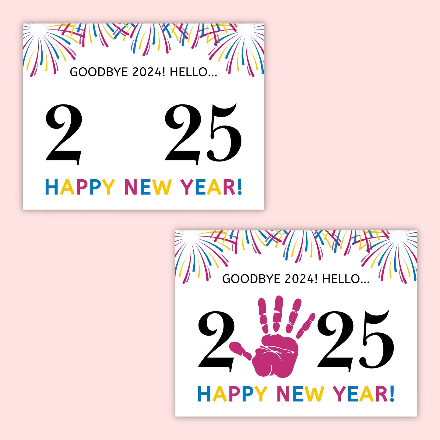 Happy New Year 2025 Handprint Art Kit