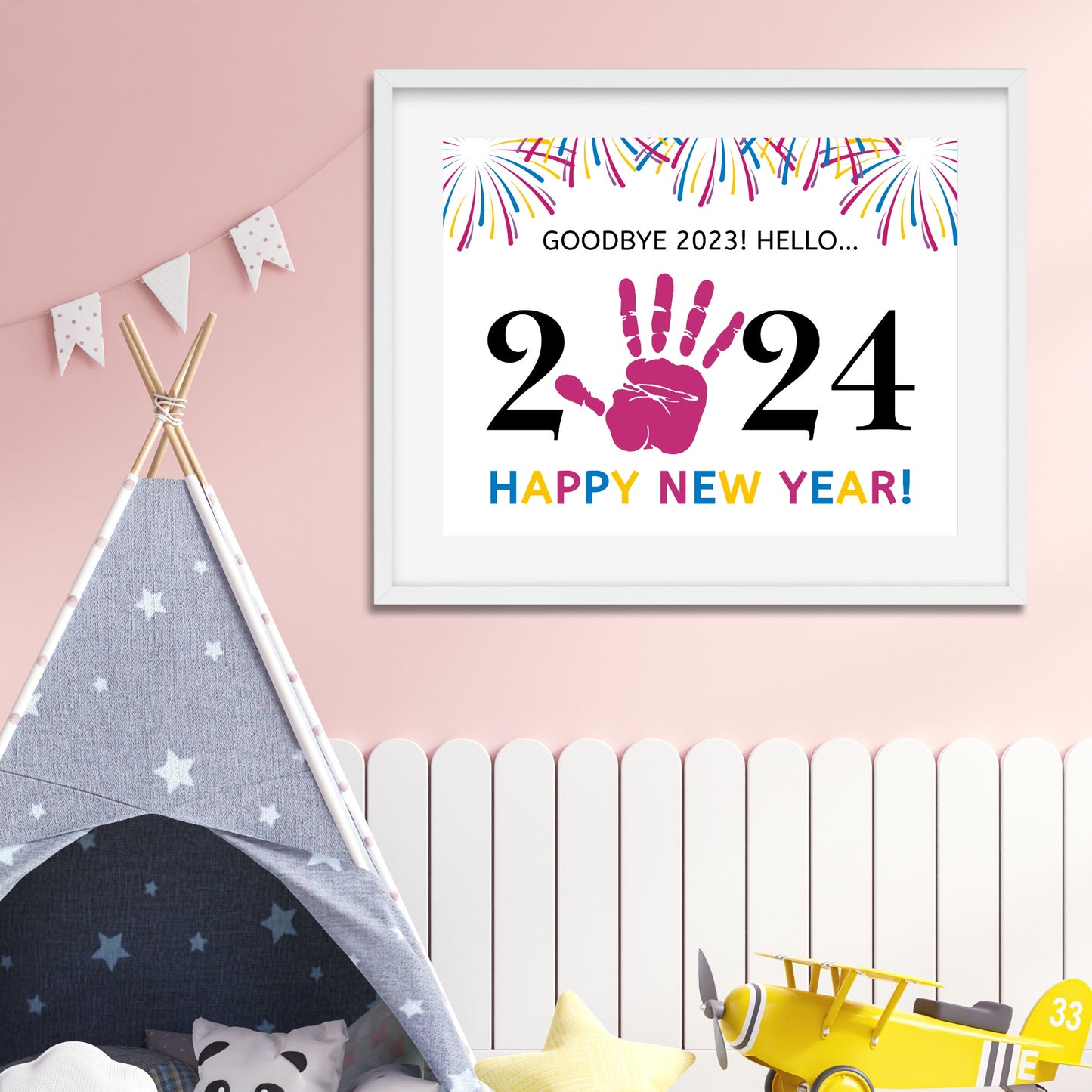 Happy New Year 2024 Handprint Art Kit