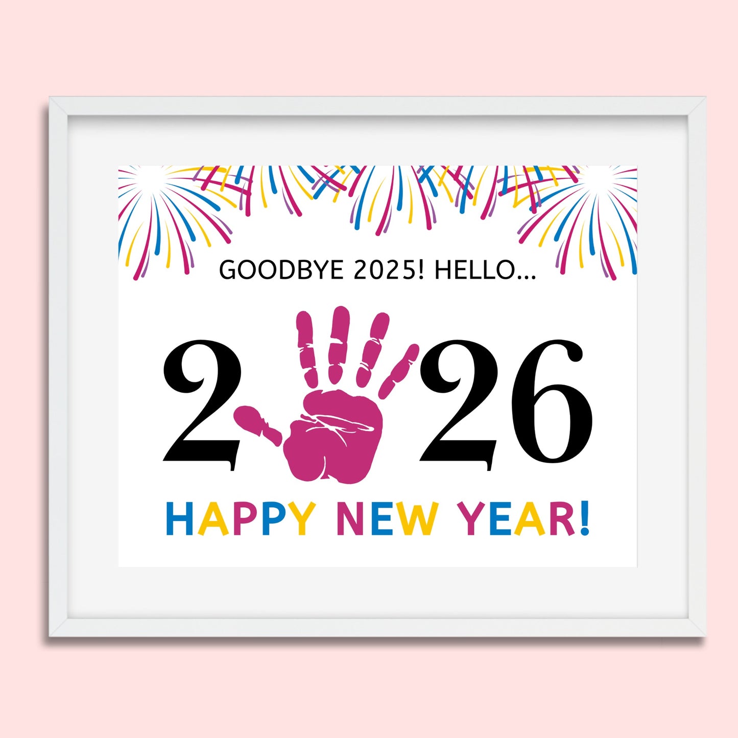 Happy New Year 2026 Handprint Art Kit