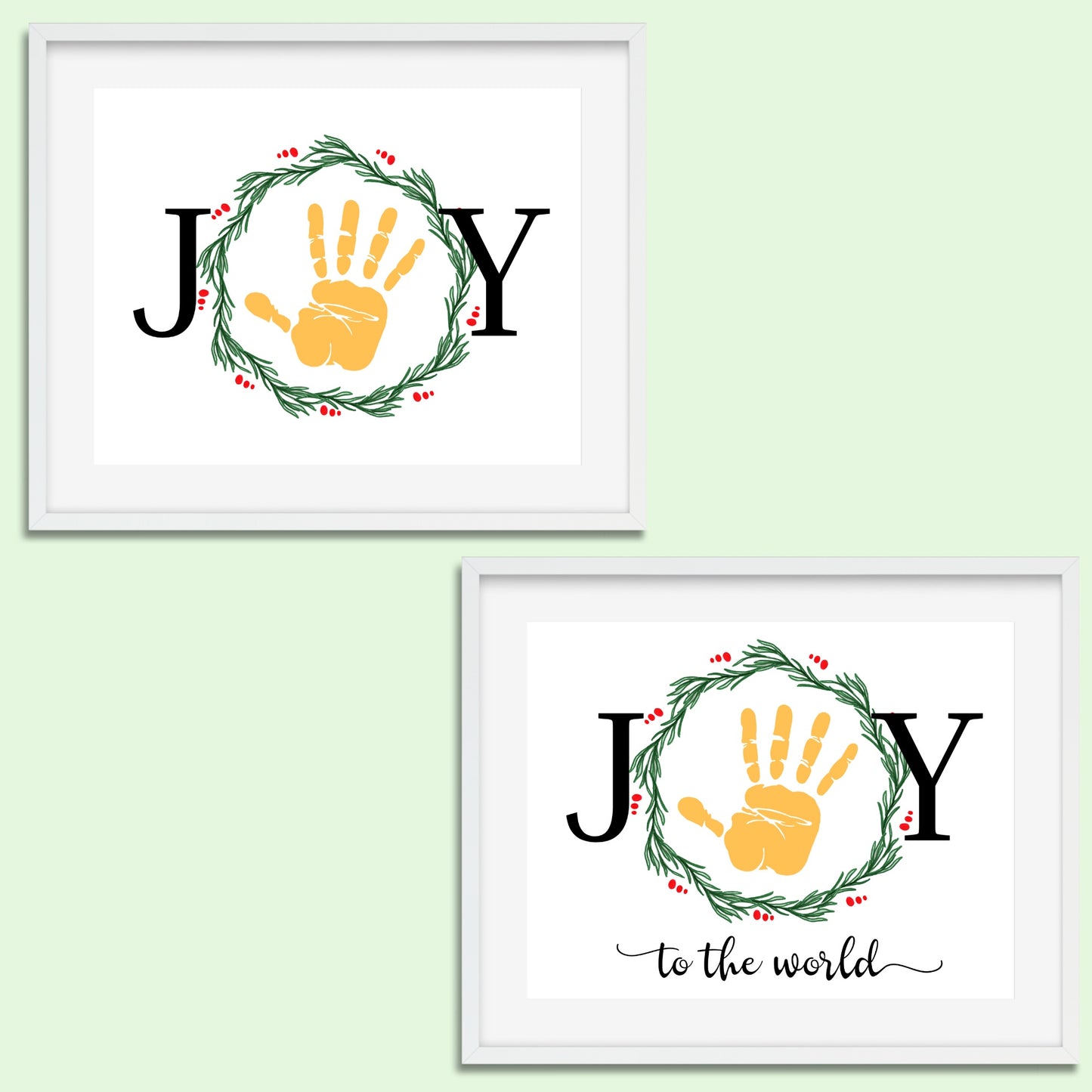 JOY Christmas Handprint Art (2 Variations)