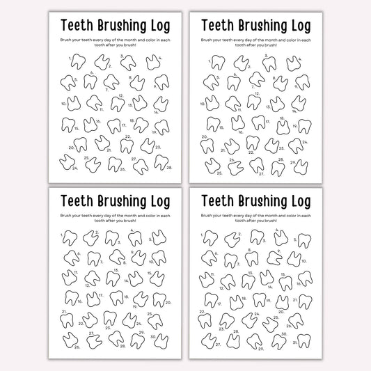 Monthly Teeth Brushing Log