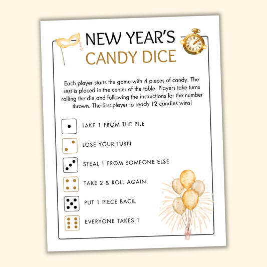 New Year's Candy Dice