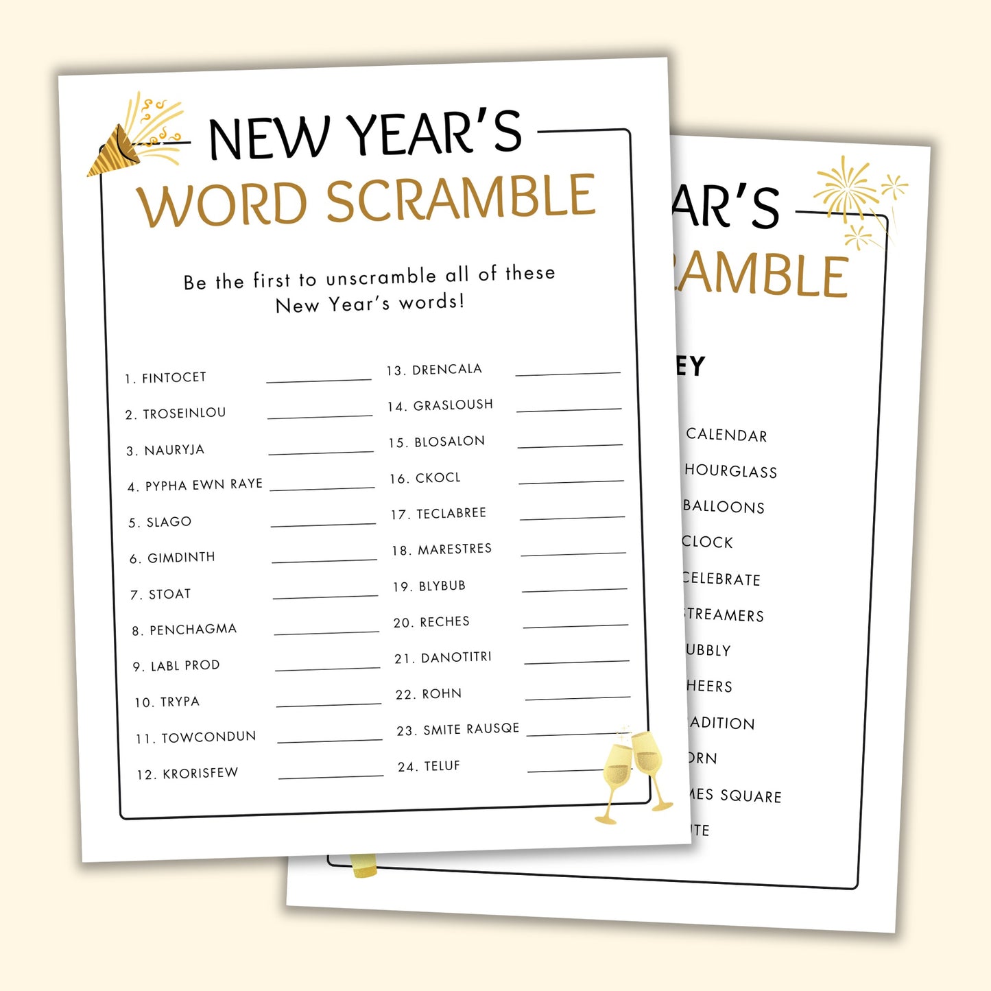 New Year's Word Scramble