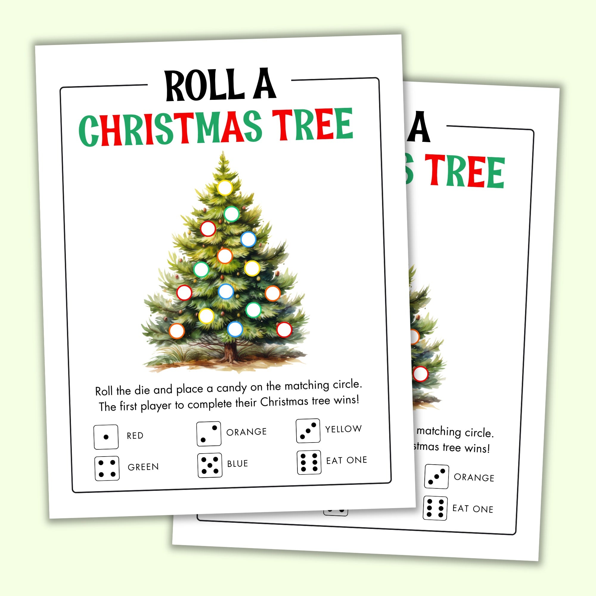 Roll a Christmas Tree – Printables by The Craft-at-Home Family