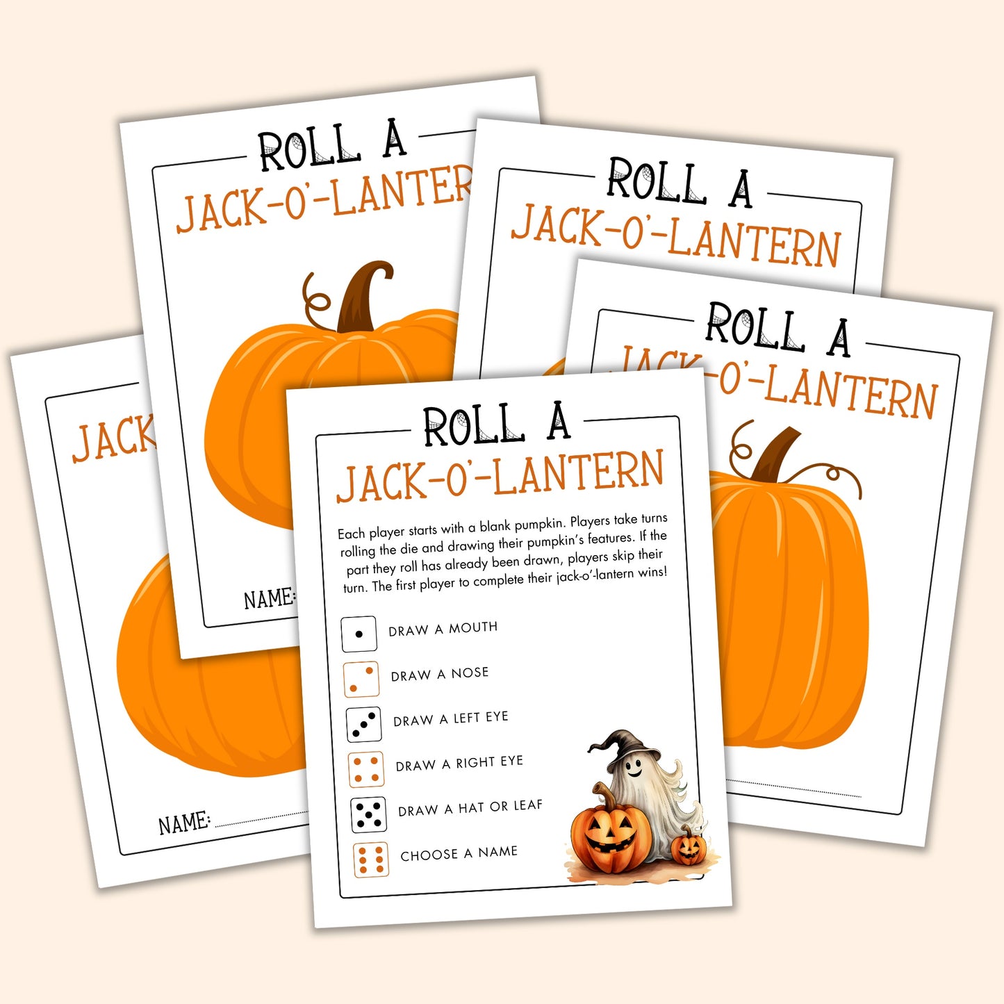 Roll a Jack-o'-Lantern Game