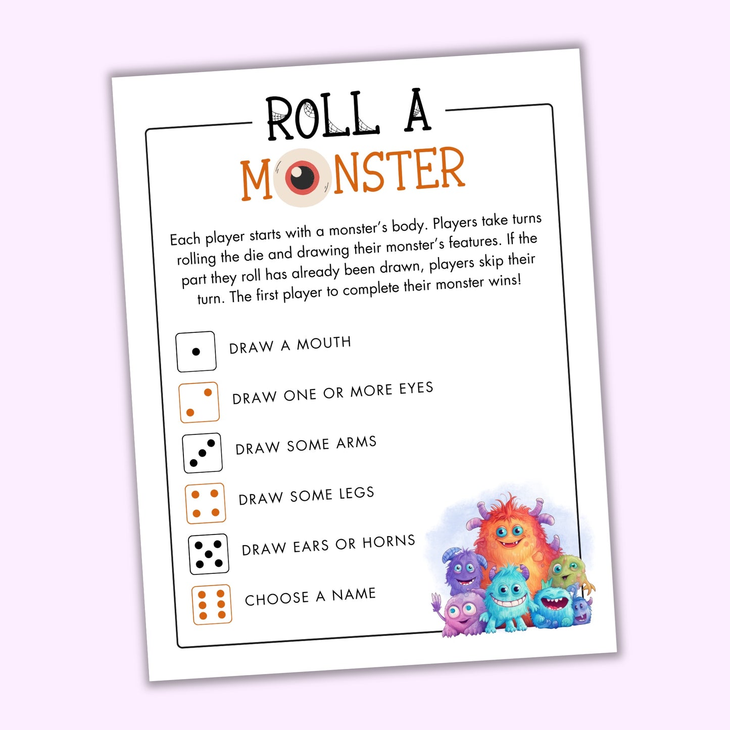 Roll a Monster Game