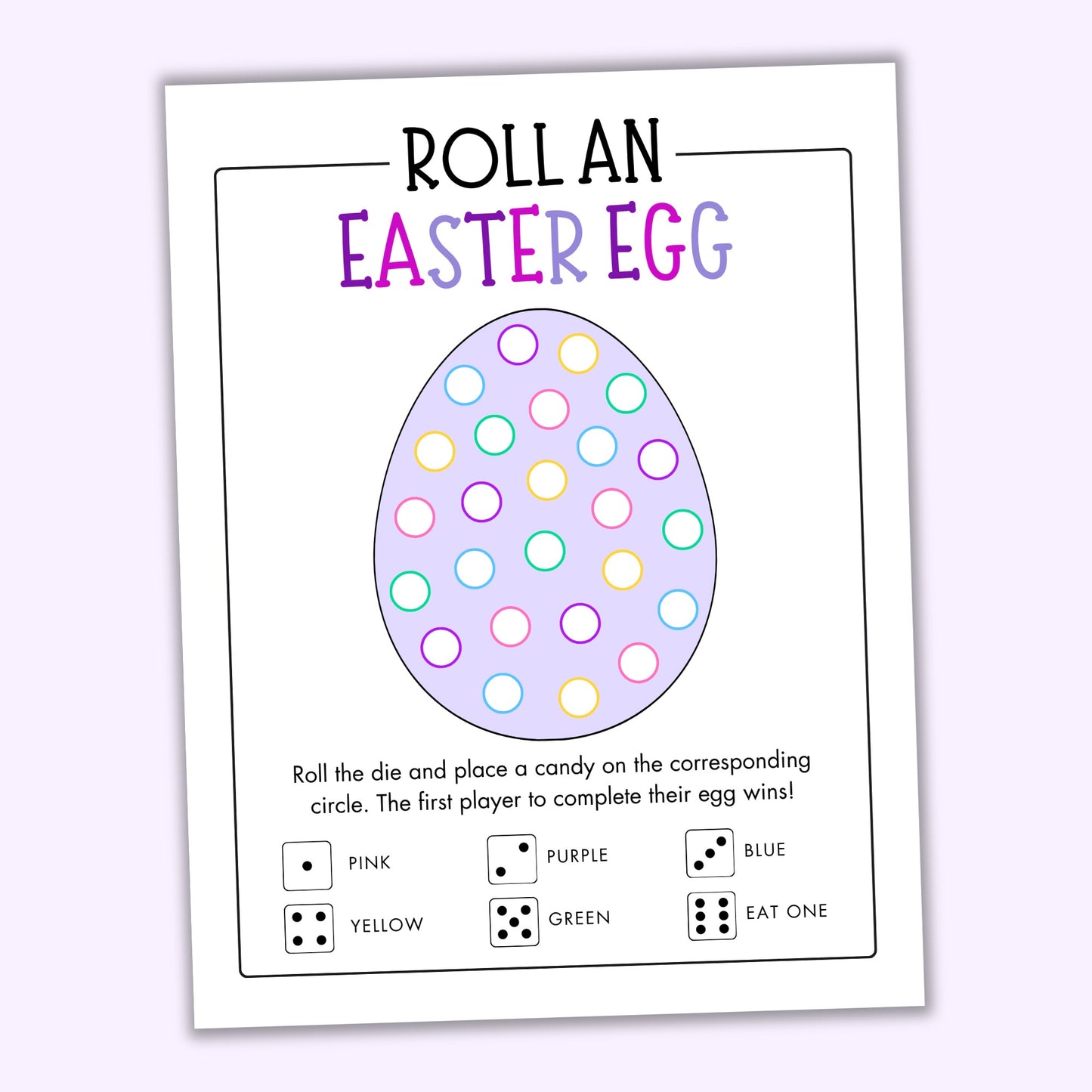 Roll an Easter Egg Game