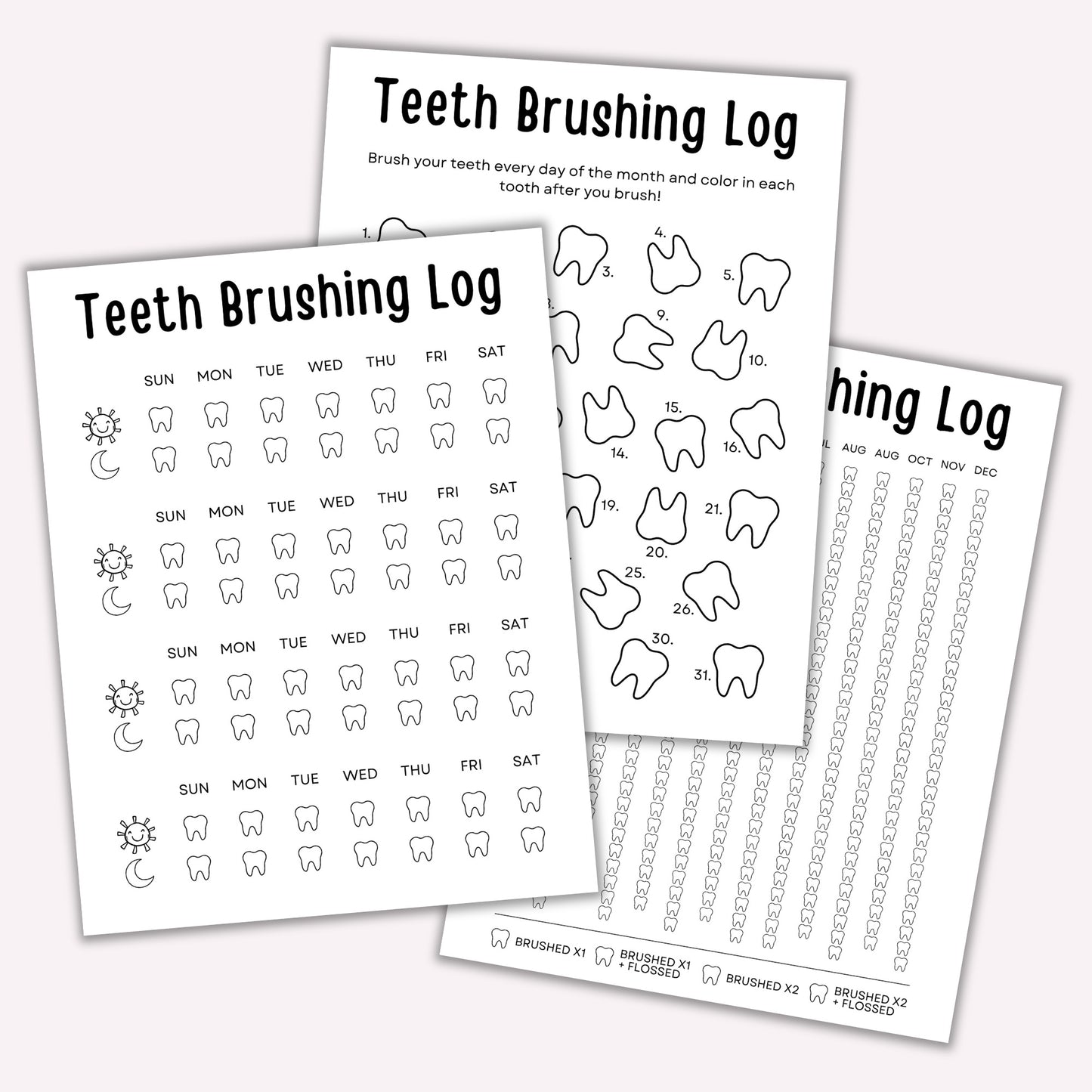 Teeth Brushing Log Bundle