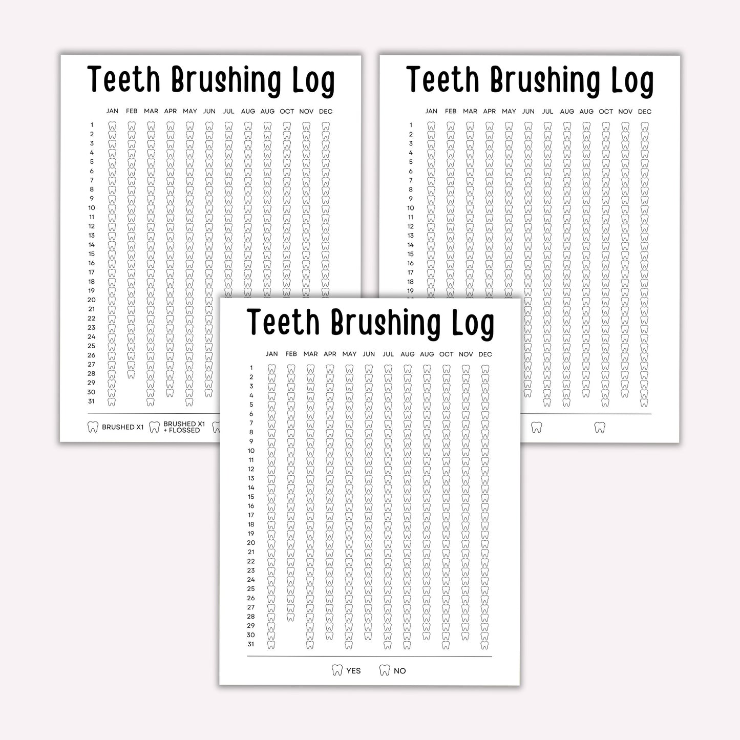 Teeth Brushing Log Bundle