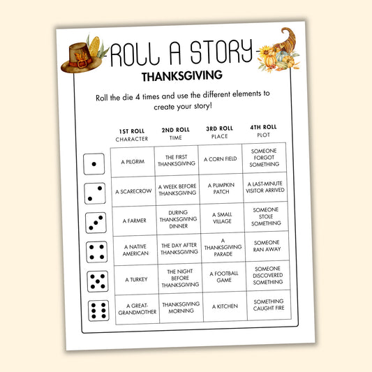 Thanksgiving Roll a Story Game