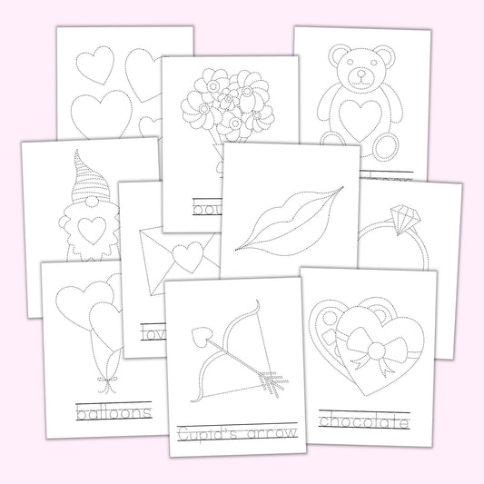 Valentine's Day Tracing Worksheets