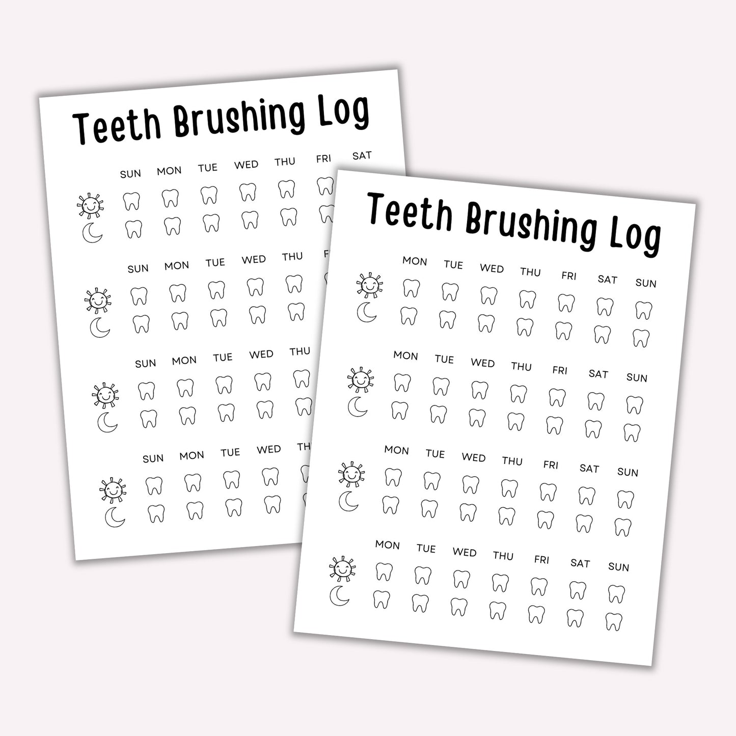 Weekly Teeth Brushing Log