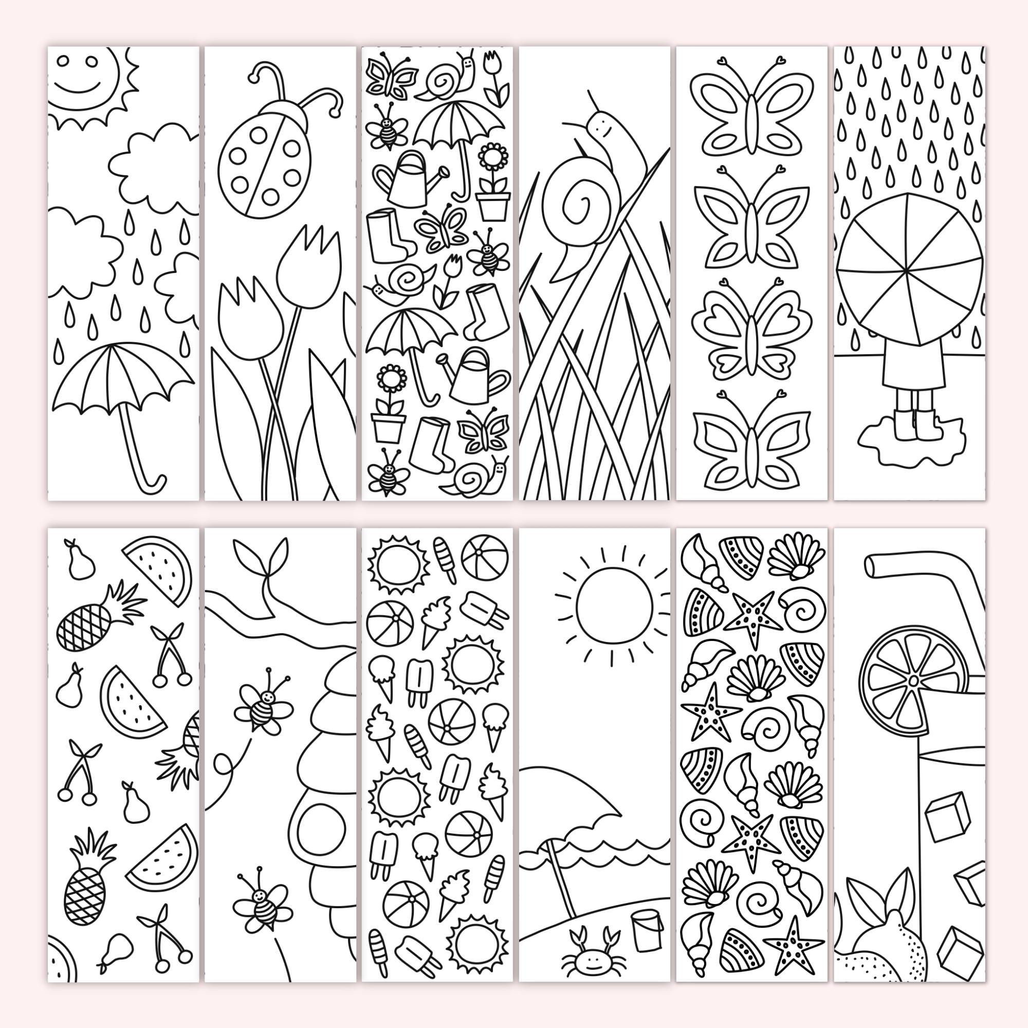 4-Season Colouring Bookmark Bundle (Set of 24) – Printables by The ...