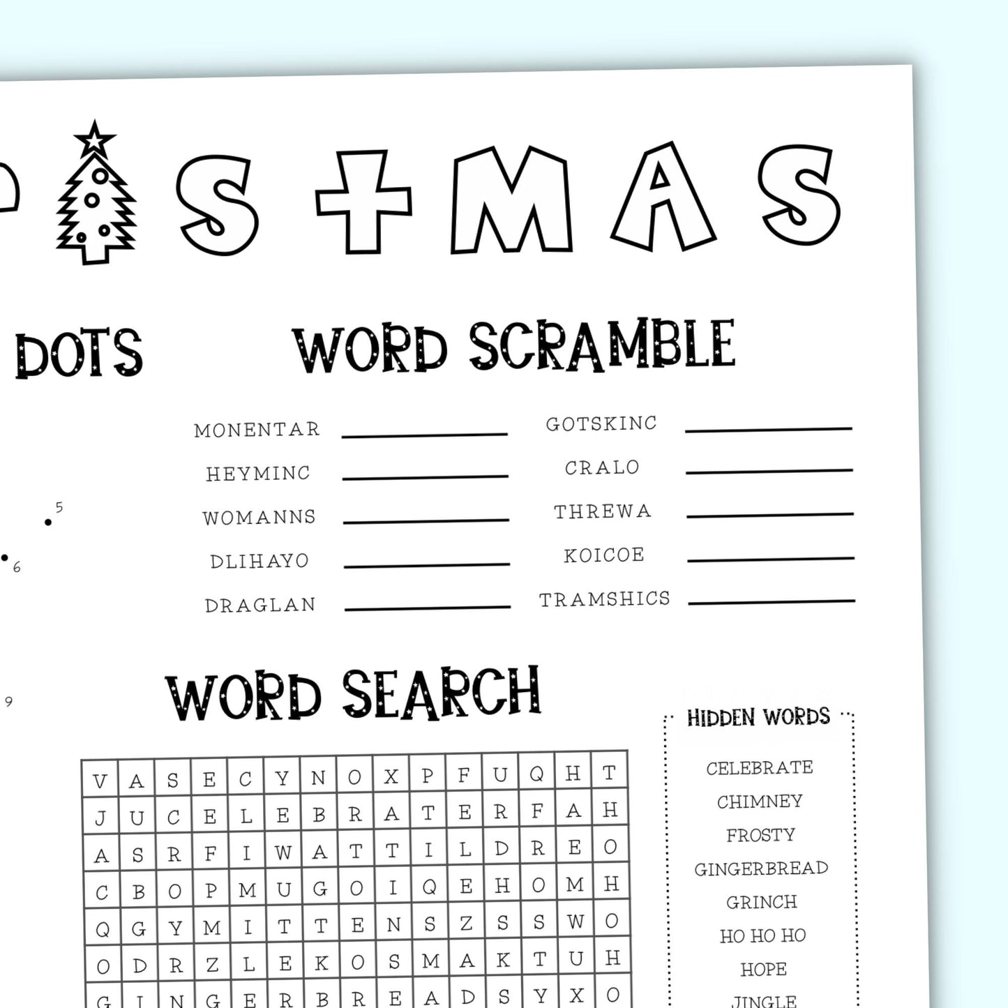 Christmas Activity Placemat