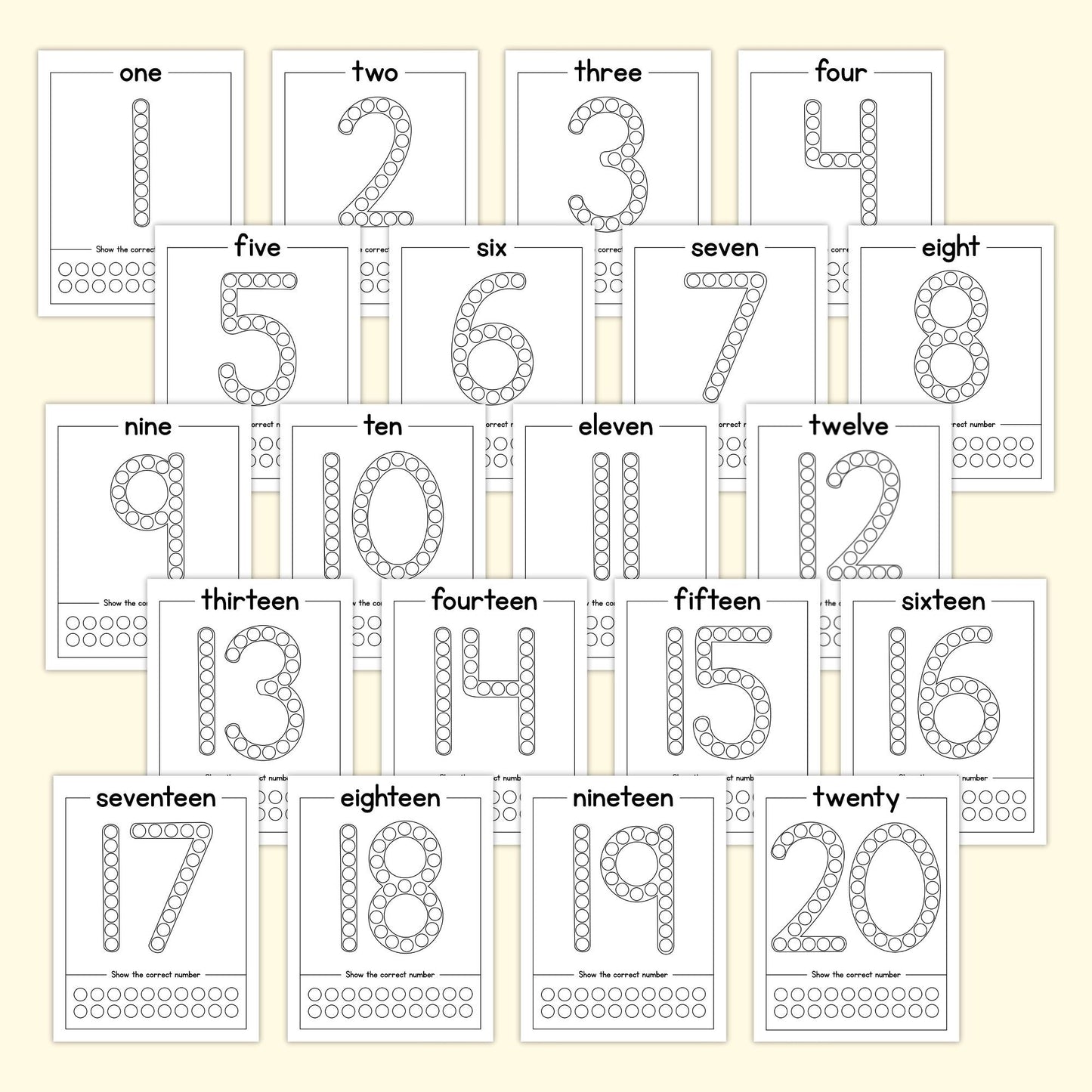 Dot Marker Counting Pages (1-20)