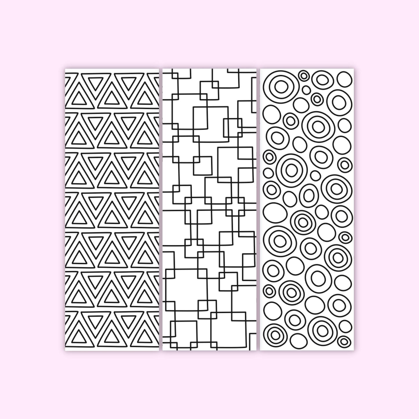 Geometric Colouring Bookmarks (Set of 6)