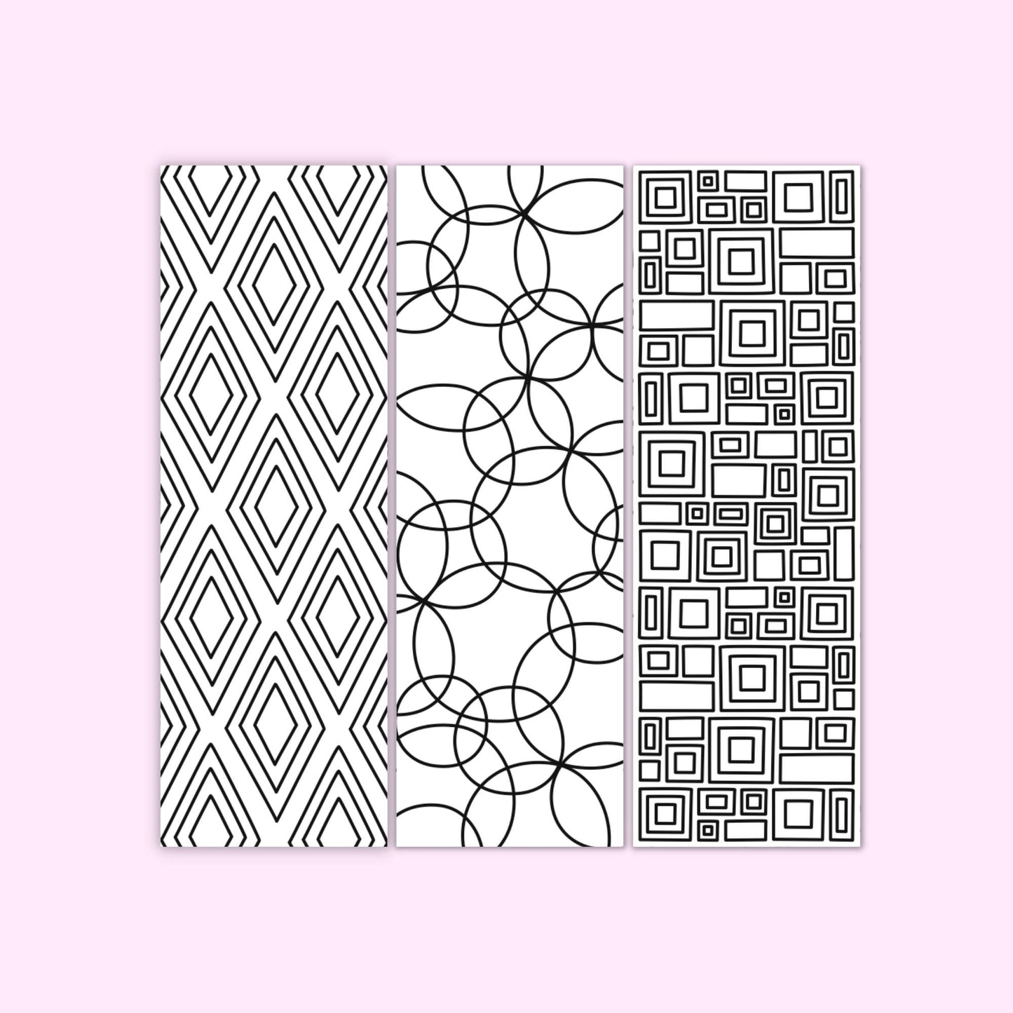 Geometric Colouring Bookmarks (Set of 6)