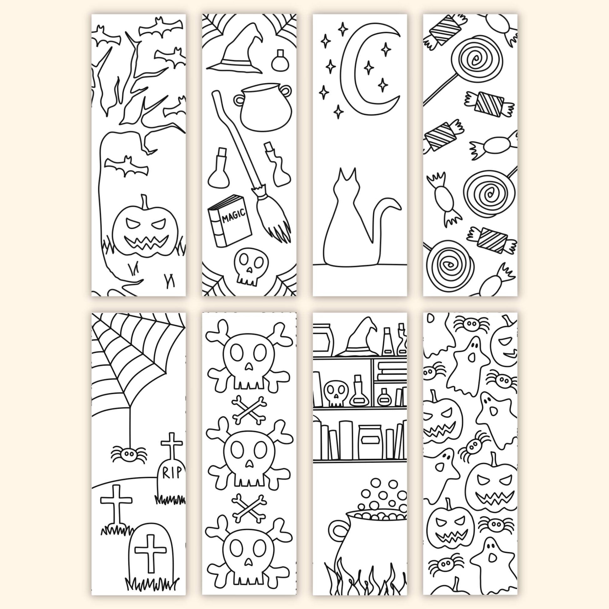 Halloween Colouring Bookmarks Set Of 8 Printables By The Craft at halloween-colouring-bookmarks-set-of-8-printables-by-the-craft-at