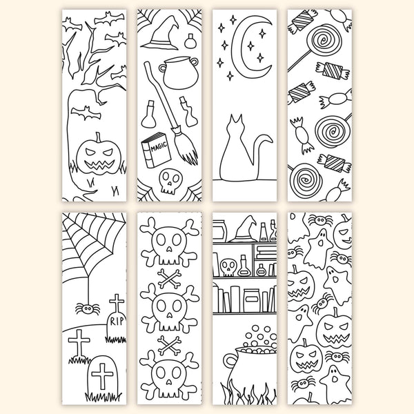 Halloween Colouring Bookmarks (Set of 8) – Printables by The Craft-at ...