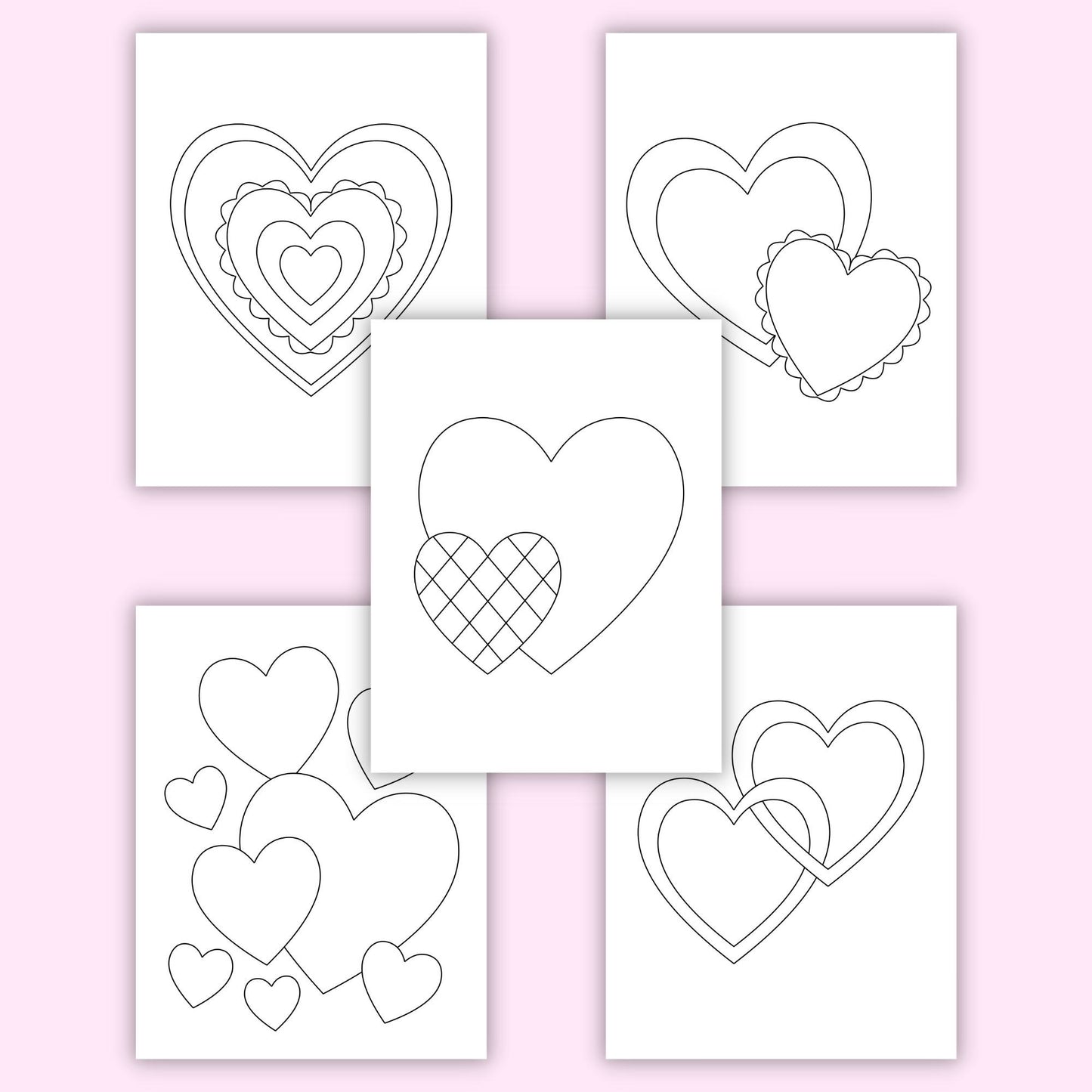 Heart Colouring Pages (Set of 25)