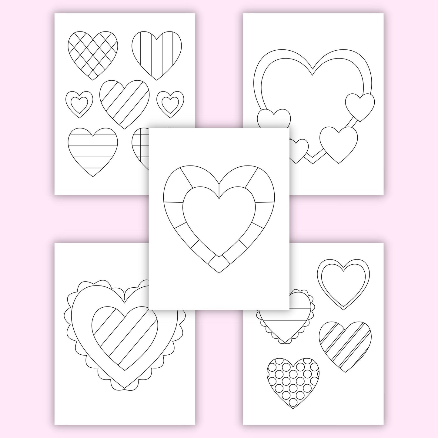 Heart Colouring Pages (Set of 25)