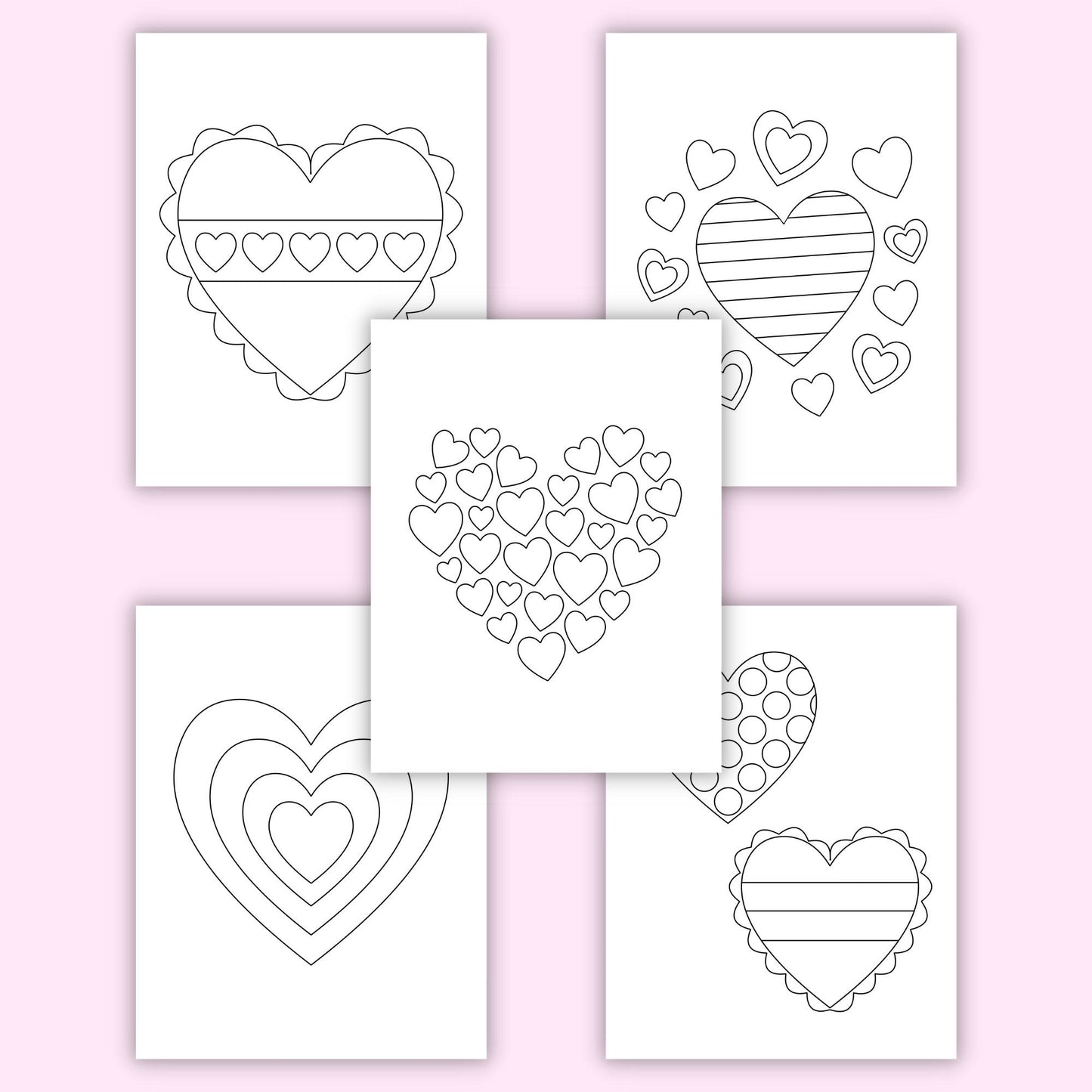 Heart Colouring Pages (Set of 25)