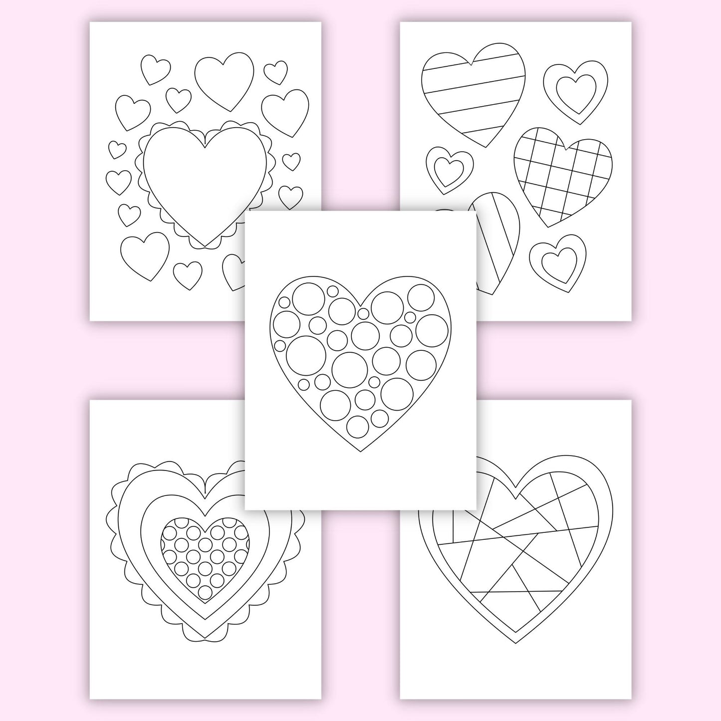 Heart Colouring Pages (Set of 25)