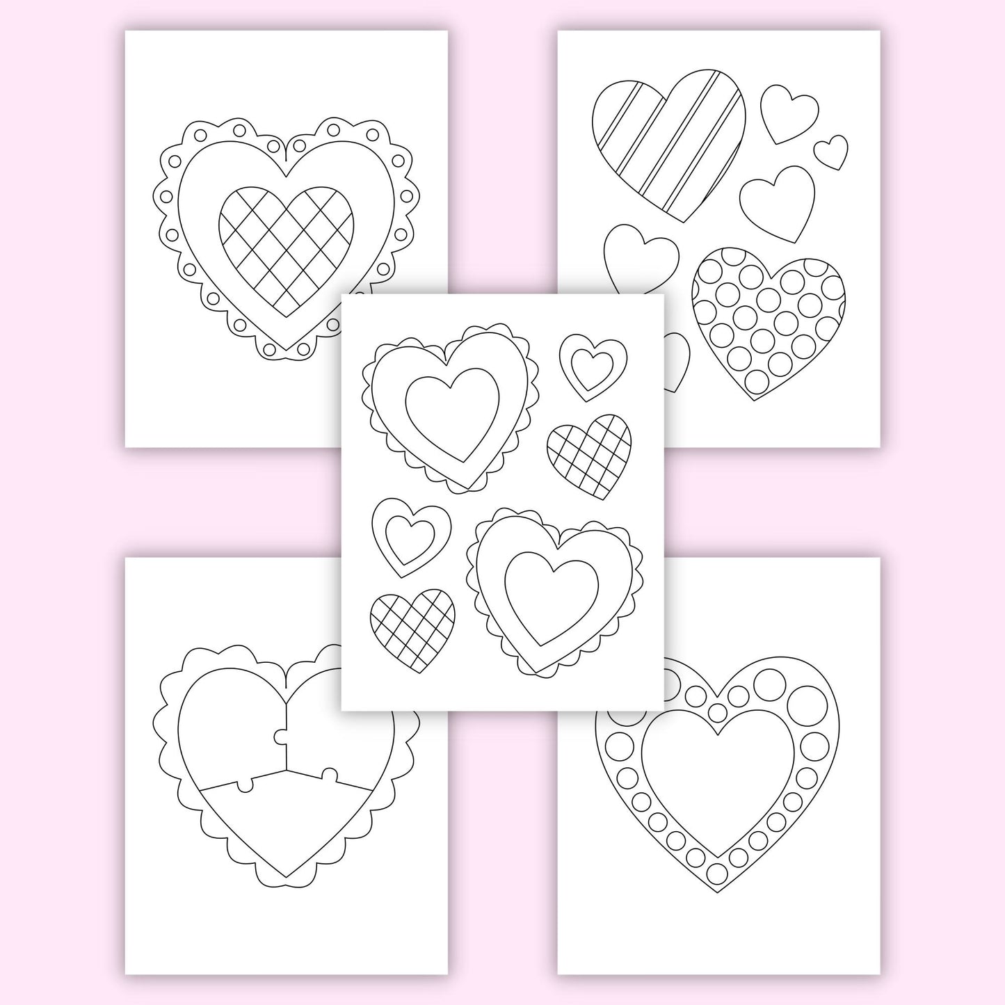 Heart Colouring Pages (Set of 25)