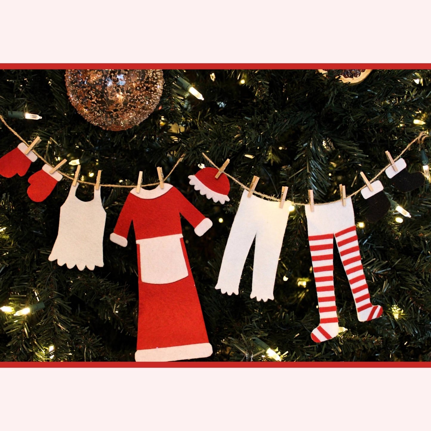 Mrs Claus' Clothesline Garland Template