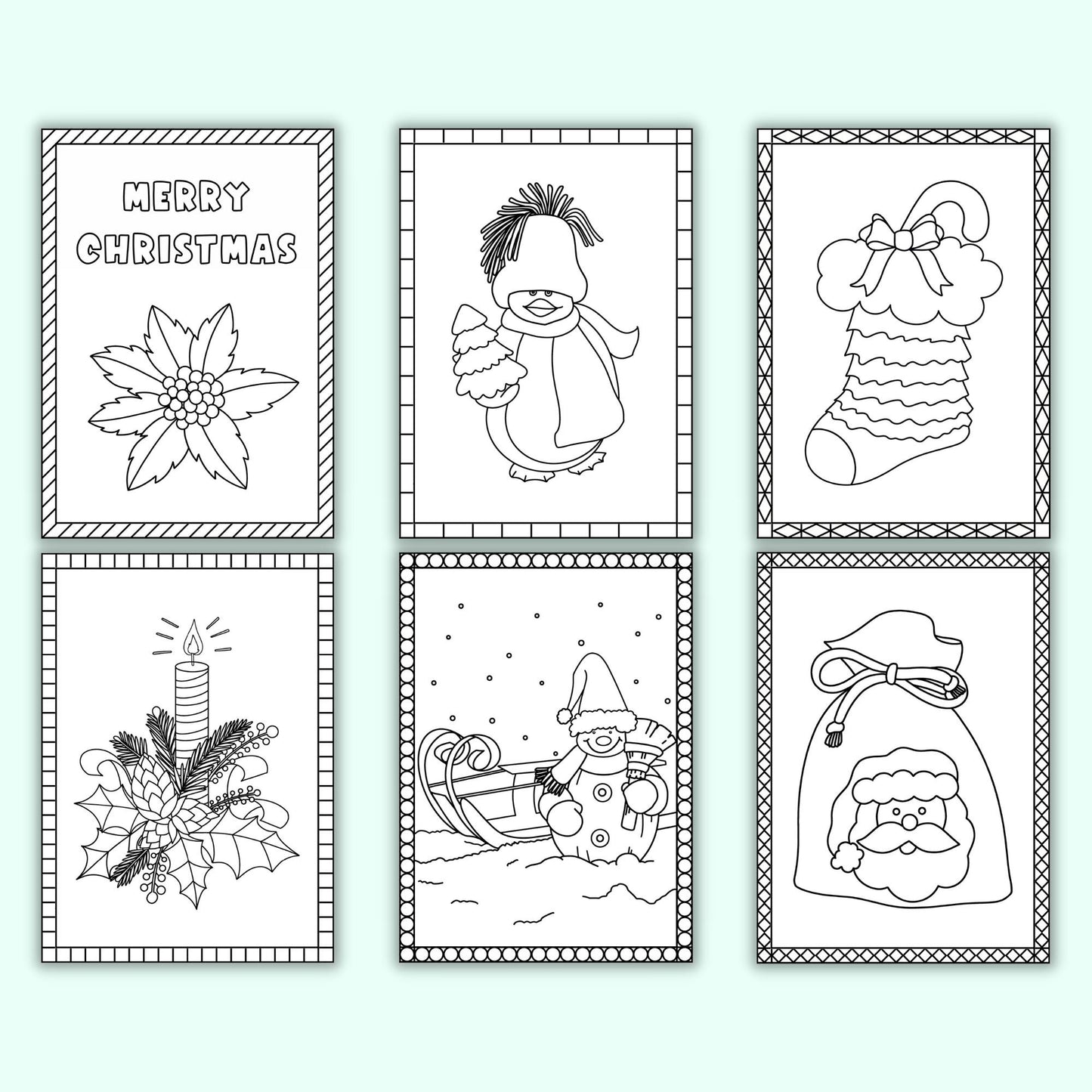 Christmas Colouring Cards (Set of 12)