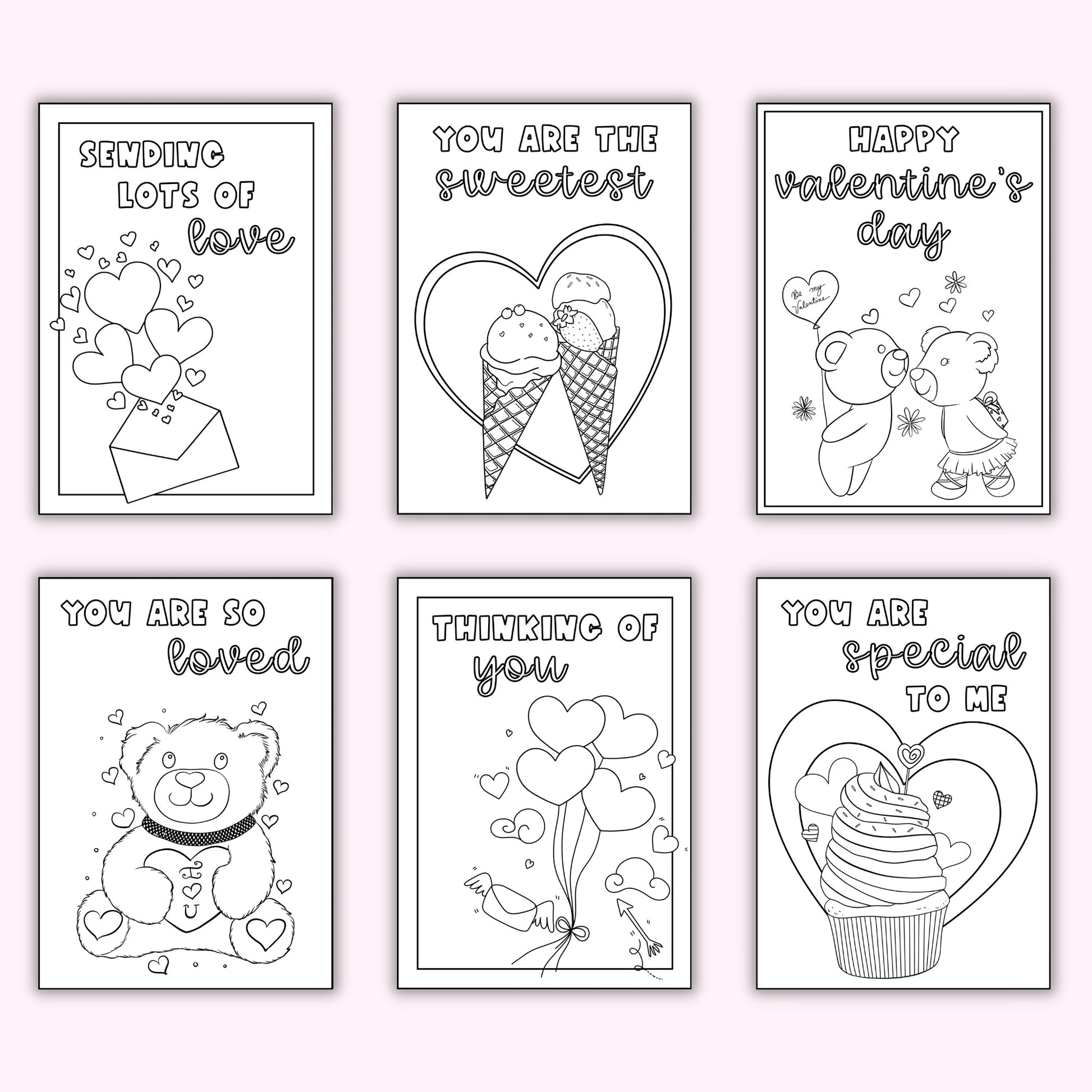 Valentine's Day Colouring Cards (Set of 12) – Printables by The Craft-at-Home  Family