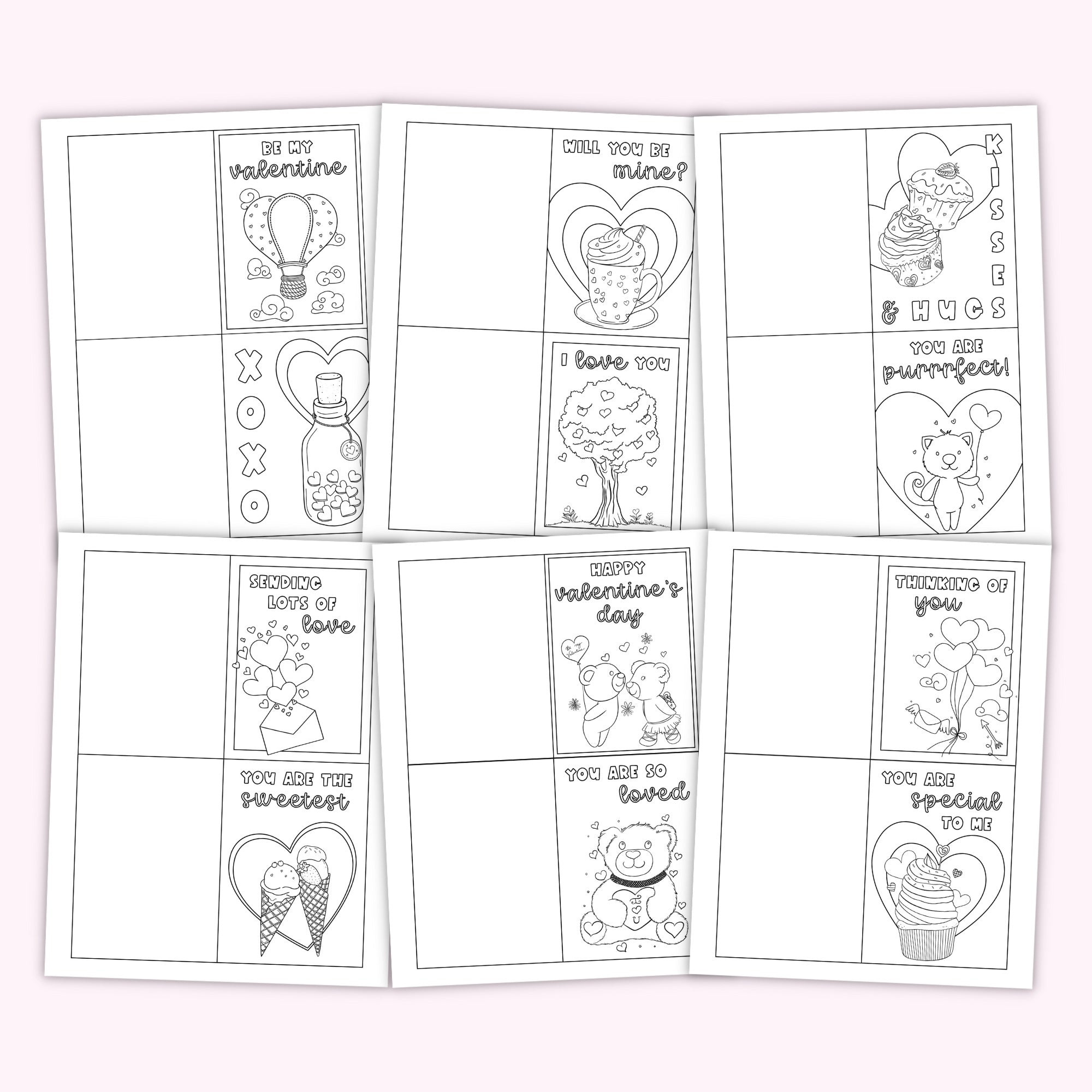 Valentine's Day Colouring Cards (Set of 12) – Printables by The Craft ...