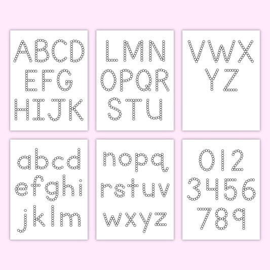 Q-Tip Alphabet & Number Sheets