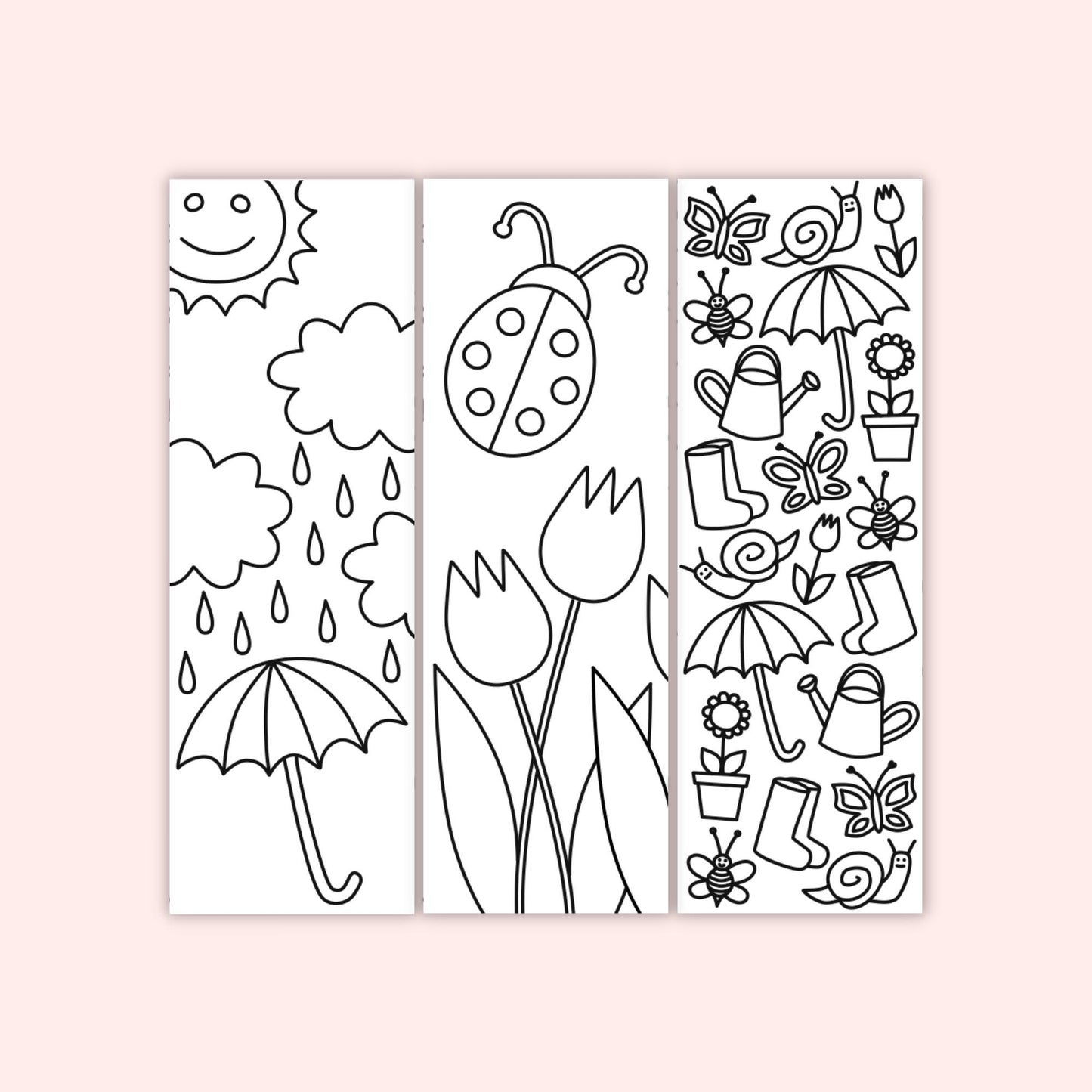 Spring Colouring Bookmarks (Set of 6)