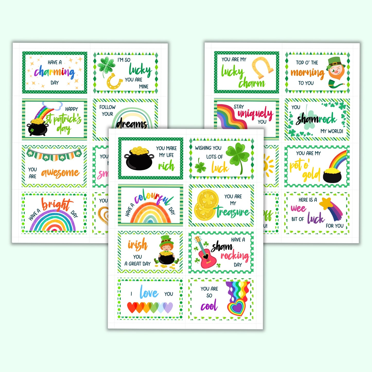 St Patrick's Day Lunchbox Notes (Set of 24)