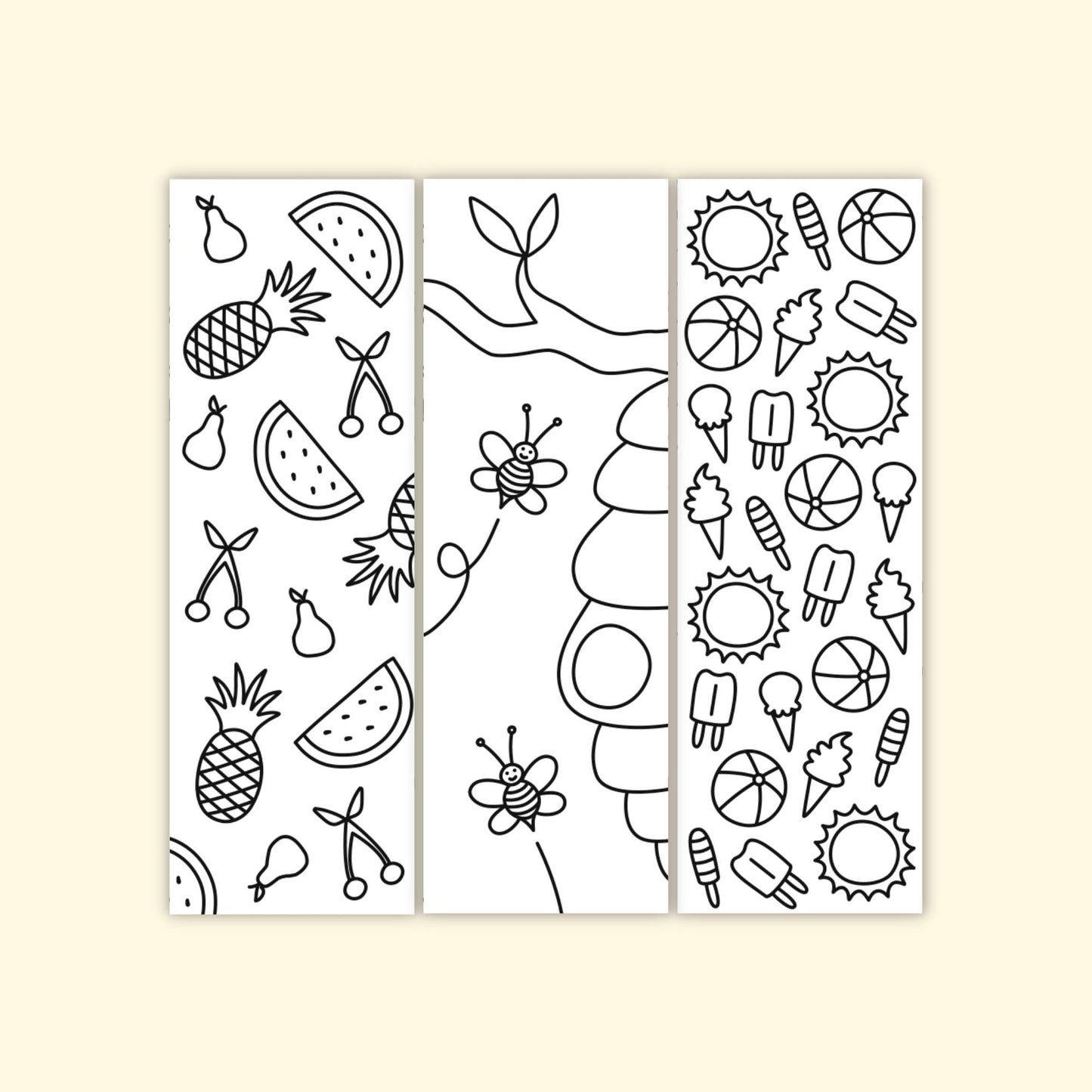 Summer Colouring Bookmarks (Set of 6)