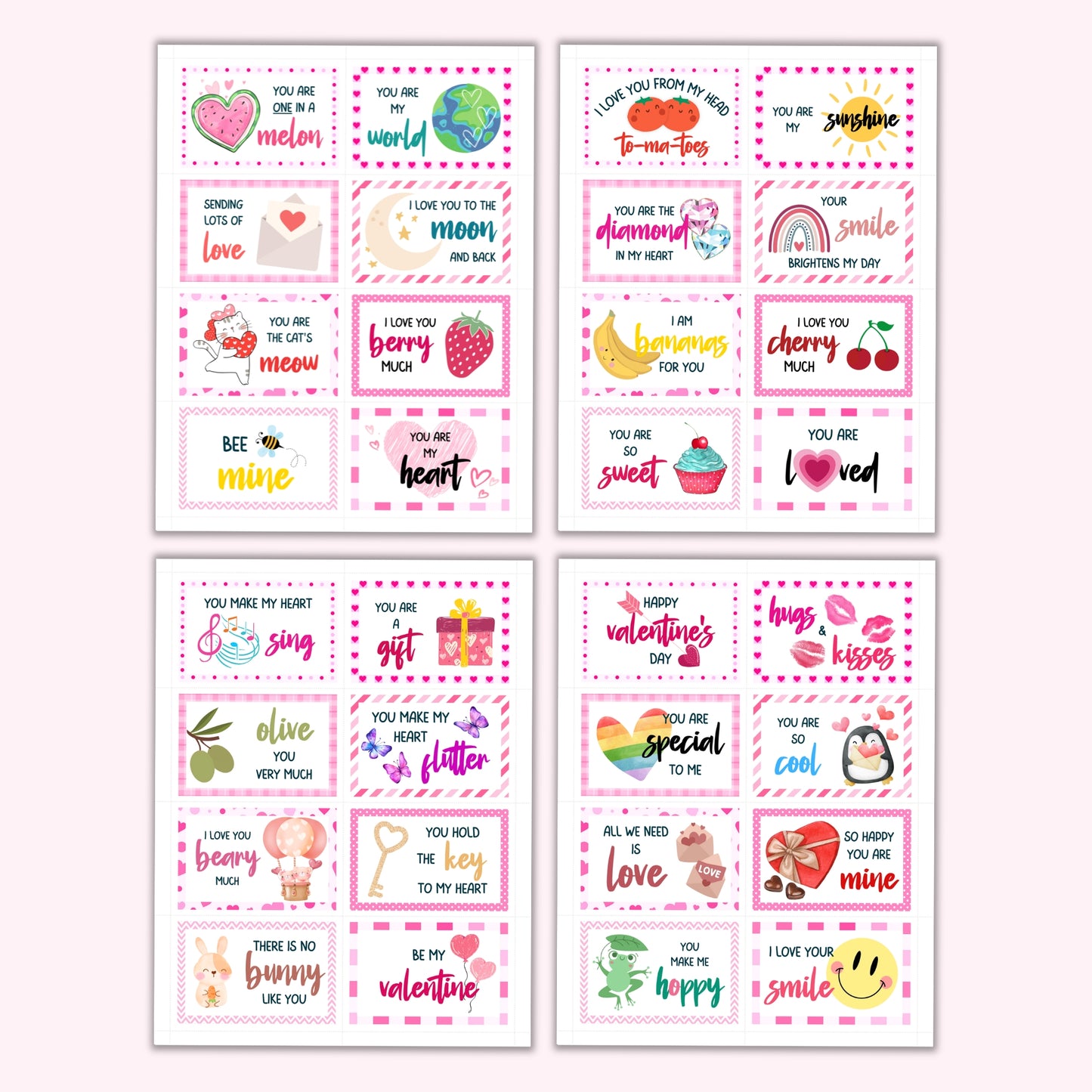 Valentine's Day Lunchbox Notes (Set of 32)