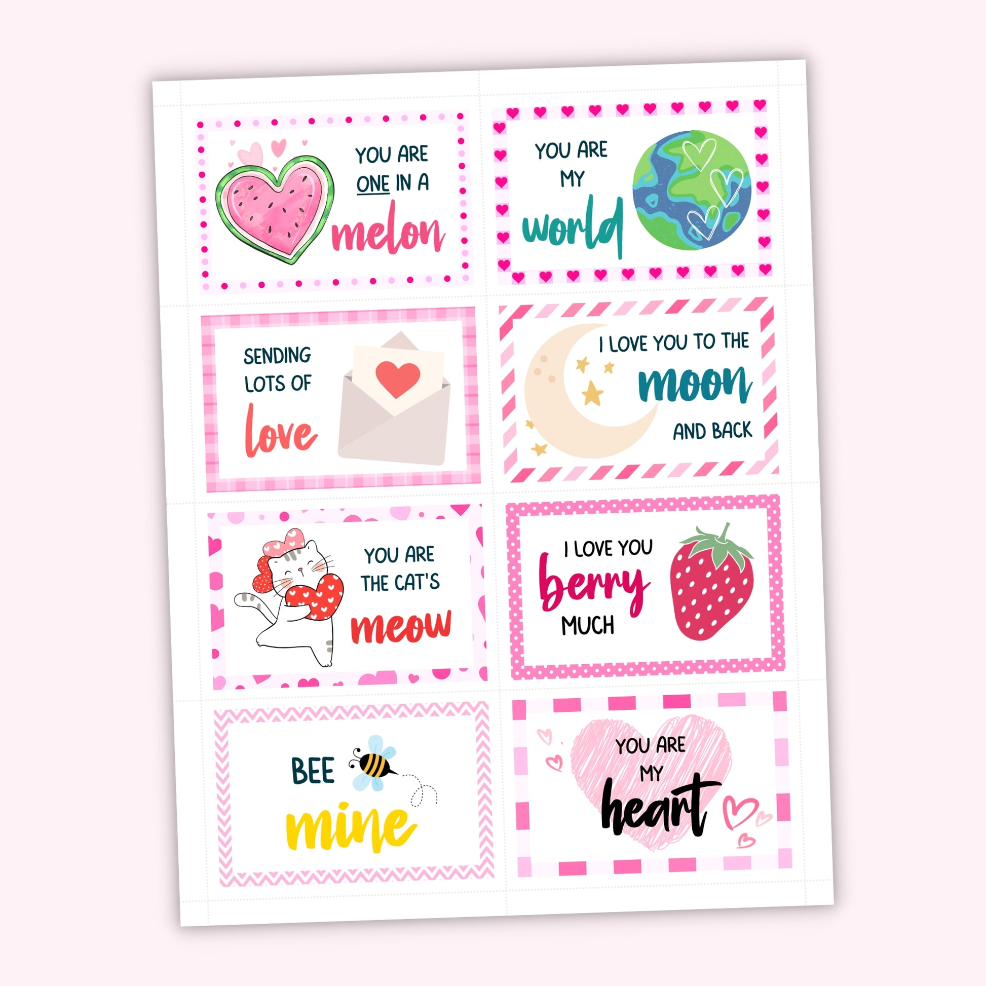 Valentine's Day Colouring Cards (Set of 12)