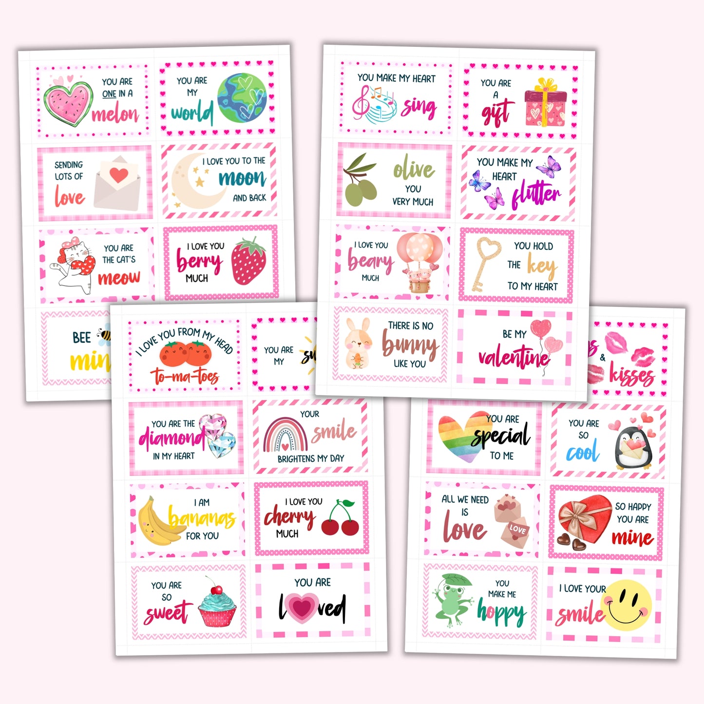 Valentine's Day Lunchbox Notes (Set of 32)