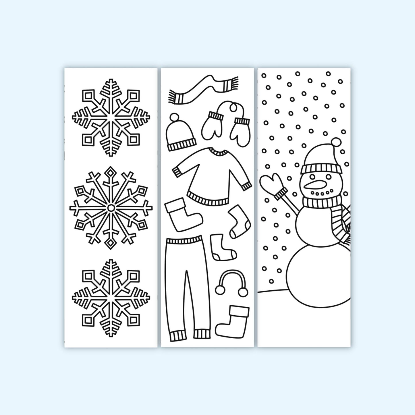 Winter Colouring Bookmarks (Set of 6)