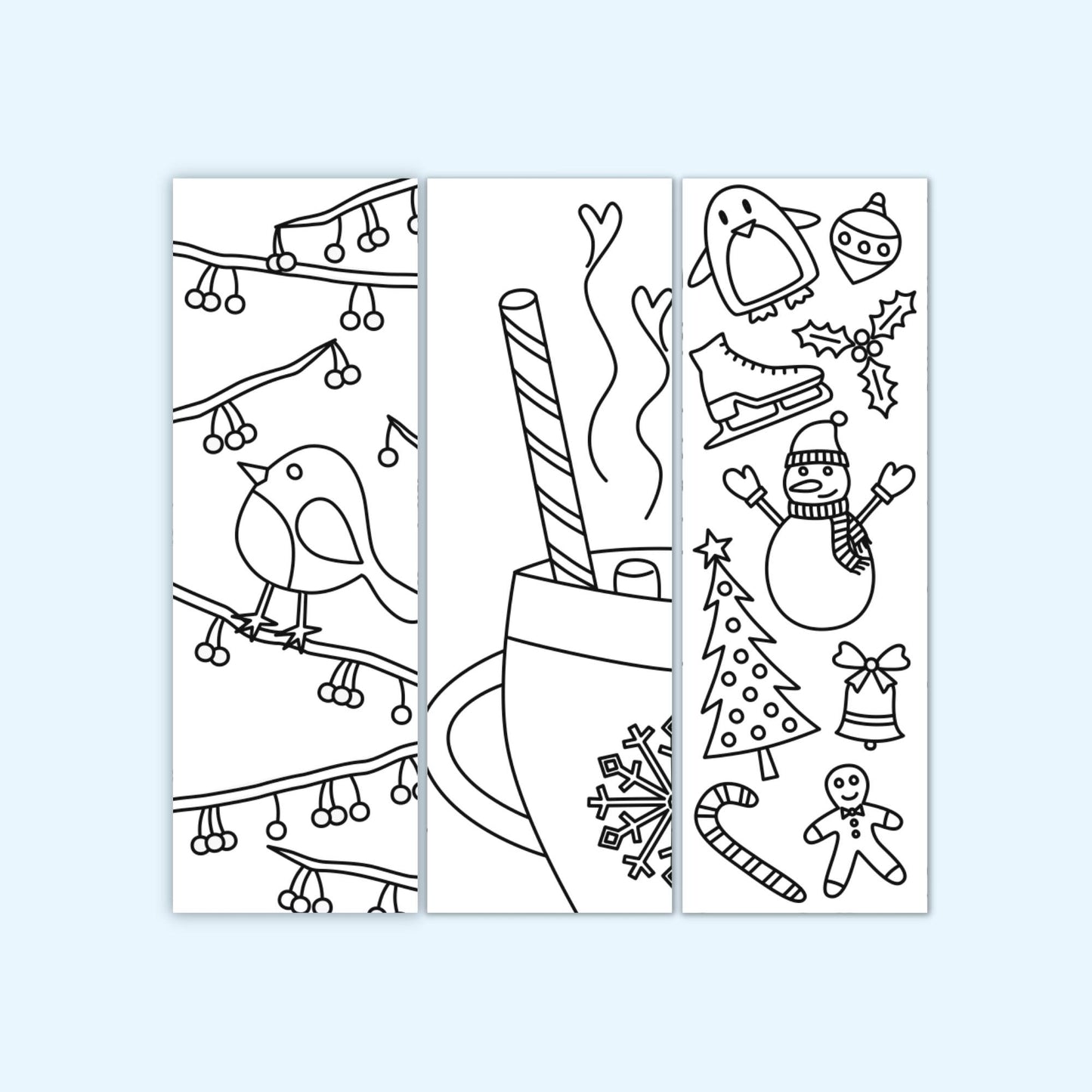 Winter Colouring Bookmarks (Set of 6)